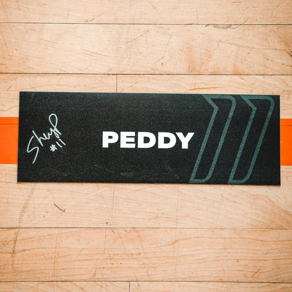 Shey Peddy Signed Locker Nameplate