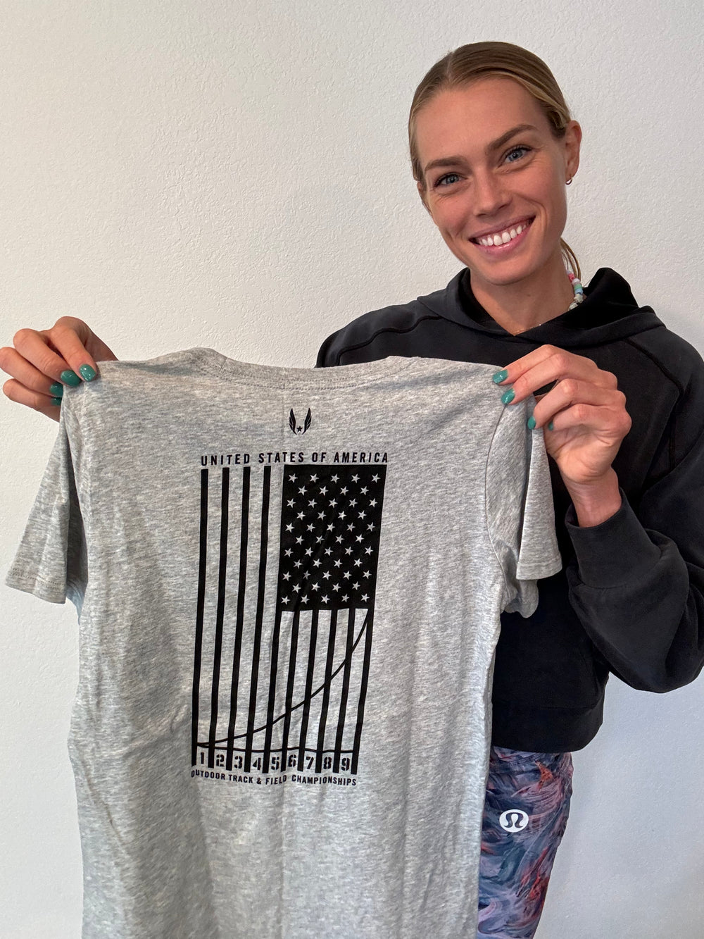 Colleen Quigley: 2017 USATF National Championships T-Shirt, Gray